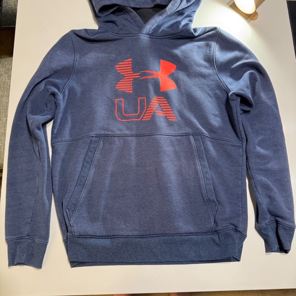 Under Armour Threadborne Hoodie Sweatshirt Coldgear Fitted Men’s Blue Size M - Picture 2 of 9